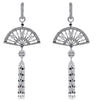 EXTRA LARGE 7.19CT WHITE & BLACK DIAMOND 18K WHITE & BLACK GOLD HANGING EARRINGS
