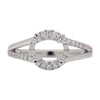 ESTATE LARGE .32CT DIAMOND 18KT WHITE GOLD HALO 2 ROW SEMI MOUNT ENGAGEMENT RING