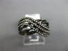 ESTATE .36CT DIAMOND 14K BLACK GOLD CLASSIC MULTI ROW CRISS CROSS WAVE LOVE RING