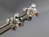 ESTATE LARGE 1.10CT DIAMOND 14KT WHITE GOLD SOLITAIRE FLOWER STUD EARRINGS #1409
