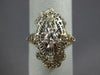 ANTIQUE WIDE .36CT OLD MINE DIAMOND 14KT WHITE GOLD 3D OPEN FILIGREE OVAL RING