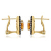 3.44CT DIAMOND & AAA CITRINE 14KT YELLOW GOLD OVAL DOUBLE HALO CLIP ON EARRINGS