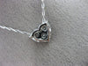 ESTATE .45CT DIAMOND 18KT WHITE GOLD CLASSIC 3D PAVE HEART LOVE FLOATING PENDANT