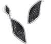 LARGE 4.08CT WHITE & BLACK DIAMOND 18K WHITE & BLACK GOLD LEAF HANGING EARRINGS