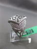 ESTATE LARGE .29CT DIAMOND 18K WHITE GOLD 3D HANDCRAFTED FILIGREE MATTE FUN RING