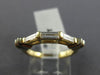 ESTATE .40CT DIAMOND 14KT TWO TONE GOLD 3 STONE BAGUETTE ANNIVERSARY RING #472