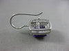 ESTATE LARGE 4.36CT DIAMOND & AMETHYST 14KT WHITE GOLD SQUARE HANGING EARRINGS