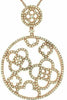 ESTATE 1.15CT DIAMOND 14KT ROSE GOLD OPEN FILIGREE FLOWER CIRCLE OF LIFE PENDANT