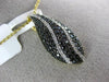 ESTATE LARGE .75CT WHITE & BLACK DIAMOND 14KT YELLOW GOLD 3D TEAR DROP PENDANT