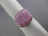 ESTATE LARGE 2.82CT DIAMOND & AAA PINK SAPPHIRE 18KT WHITE GOLD 3D SQUARE RING