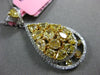 ESTATE 2.64CT WHITE FANCY YELLOW DIAMOND 18K GOLD PEAR SHAPE MULTI SHAPE PENDANT