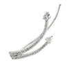 ESTATE .44CT DIAMOND 18KT WHITE GOLD CLASSIC ROW SHOOTING STAR HANGING EARRINGS