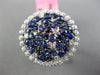 ESTATE LARGE 2.20CT DIAMOND & SAPPHIRE 14KT WHITE GOLD CLUSTER ROUND FLOWER RING