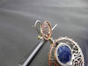 ESTATE LARGE 1.0CT DIAMOND & SODALITE 14KT WHITE & ROSE GOLD FLOATING EARRINGS