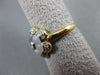 ANTIQUE WIDE .20CT DIAMOND & AAA WHITE QUARTZ 18K 2 TONE GOLD FLOWER RING #21715