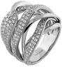 ESTATE LARGE 1.35CT DIAMOND 14K WHITE GOLD 3D CLASSIC MULTI ROW ANNIVERSARY RING