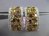 ESTATE GIA LARGE 5.82CT WHITE & FANCY INTENSE DIAMOND 18K TWO TONE GOLD EARRINGS