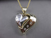 ESTATE MODERN ETOILE DIAMOND 14K WHITE YELLOW GOLD PUFF HEART PENDANT #17199