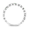 ESTATE .19CT DIAMOND & AAA TSAVORITE 18KT WHITE GOLD 3D WEDDING ANNIVERSARY RING