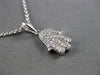 ESTATE .28CT DIAMOND 14KT WHITE GOLD CHAMSA HAND OF GOD FLOATING PENDANT #24457