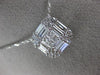 ESTATE LARGE 1.35CT DIAMOND 18KT WHITE GOLD MULTI SHAPE CLUSTER SQUARE NECKLACE