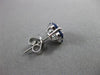 ESTATE 1.76CT DIAMOND & AAA SAPPHIRE 18KT WHITE GOLD 3D CLUSTER FLOWER EARRINGS