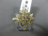 ESTATE LARGE 1.0CT ROUND DIAMOND 14KT YELLOW GOLD CLASSIC FLOWER SNOWFLAKE RING
