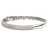 ESTATE 2.26CT DIAMOND 18K WHITE GOLD 3D ROUND PAVE SEMI ETERNITY BANGLE BRACELET