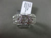 ESTATE LARGE .92CT ROUND & PRINCESS DIAMOND 14K WHITE GOLD HEART FRIENDSHIP RING