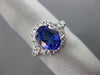 LARGE 1.70CT DIAMOND & TANZANITE 18K WHITE GOLD 3D HALO FILIGREE ENGAGEMENT RING