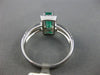ESTATE 1.15CT DIAMOND & AAA EMERALD 14KT WHITE GOLD HALO CLASSIC ENGAGEMENT RING