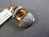 ESTATE LARGE .43CT DIAMOND 14KT ROSE GOLD 3D BABY SHOE PAVE FUN FLOATING PENDANT