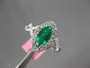 ESTATE 1.23CT DIAMOND & AAA MARQUISE CUT EMERALD 18KT WHITE GOLD ENGAGEMENT RING
