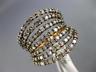 ESTATE WIDE 1.71CT WHITE & CHOCOLATE FANCY DIAMOND 14K ROSE GOLD MULTI ROW RING