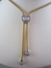 ESTATE  HEART .40CT DIAMOND LARIAT DROP TWOTONE GOLD NECKLACE F VS ONE OF A KIND