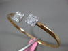 ESTATE 1.62CT DIAMOND 18KT WHITE & ROSE GOLD 3D CLUSTER FLEX FUN BANGLE BRACELET