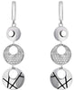 ESTATE .65CT DIAMOND 18K WHITE GOLD 3D CLUSTER CIRCULAR JOURNEY HANGING EARRINGS