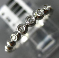 ESTATE .13CT DIAMOND 14KT WHITE GOLD 3D BEZEL 7 STONE WEDDING ANNIVERSARY RING