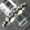 ESTATE .13CT DIAMOND 14KT WHITE GOLD 3D BEZEL 7 STONE WEDDING ANNIVERSARY RING