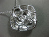 ESTATE .78CT DIAMOND 18KT WHITE GOLD 3D SQUARE WOVEN PAVE FLOATING FUN PENDANT