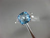 ESTATE 2.10CT DIAMOND & AAA BLUE TOPAZ 14KT WHITE GOLD FILIGREE SQUARE FUN RING