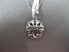 ESTATE .58CT DIAMOND 18KT WHITE GOLD FILIGREE CLUSTER FLOATING PENDANT & CHAIN