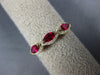 ESTATE .71CT DIAMOND & AAA RUBY 14K YELLOW GOLD 3D HALO WEDDING ANNIVERSARY RING