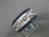 ESTATE WIDE 1.05CT DIAMOND & AAA SAPPHIRE 14K WHITE GOLD LOVE ANNIVERSARY RING