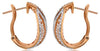 ESTATE WIDE 2.60CT DIAMOND 18KT ROSE GOLD 3D MULTI ROW CLIP ON HANGING EARRINGS