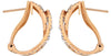 ESTATE WIDE 1.75CT DIAMOND 18KT ROSE GOLD CLUSTER SWIRL CLIP ON HANGING EARRINGS