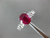 ESTATE 2.61CT DIAMOND & AAA RUBY 14KT WHITE GOLD CLASSIC ENGAGEMENT RING #26287