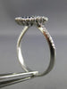 ESTATE WIDE .38CT DIAMOND & AAA SAPPHIRE 14KT WHITE GOLD MULTI SHAPE PAVE RING