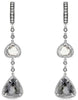 LARGE 13.41CT WHITE & MOCHA DIAMOND 18KT WHITE GOLD 3D TRILLION HANGING EARRINGS