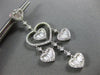 ESTATE LARGE 3.48CT DIAMOND 18KT WHITE GOLD MULTI HEART CHANDELIER LOVE EARRINGS